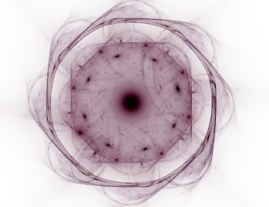 Temel parçacıklar serisi. Nükleer fizik ve grafik tasarımı konularında soyut fraktal formların etkileşimi.