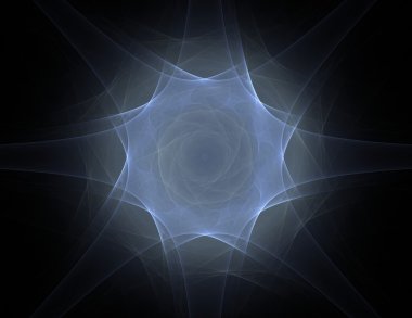 Temel parçacıklar serisi. Nükleer fizik ve grafik tasarımı konularında soyut fraktal formların etkileşimi.