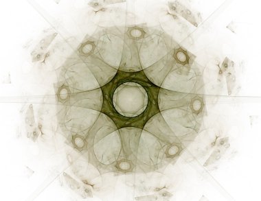 Temel parçacıklar serisi. Nükleer fizik ve grafik tasarımı konularında soyut fraktal formların etkileşimi.