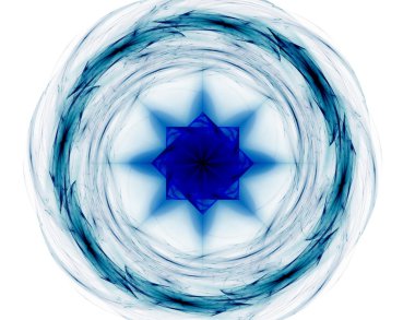 Temel parçacıklar serisi. Nükleer fizik ve grafik tasarımı konularında soyut fraktal formların etkileşimi.