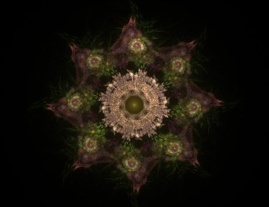 dantelli renkli clockwork desen, dijital fractal sanat tasarım