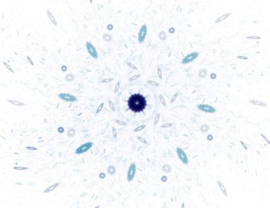 Temel parçacıklar serisi. Nükleer fizik ve grafik tasarımı konularında soyut fraktal formların etkileşimi.