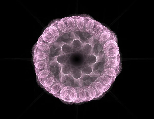 Série de particules élémentaires. interaction des formes fractales abstraites sur le sujet de la physique nucléaire et de la conception graphique. — Photo