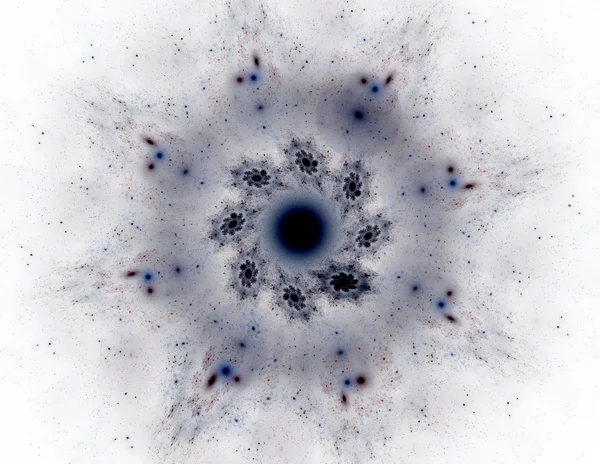 Serie di particelle elementari. interazione di forme frattali astratte sul tema della fisica nucleare e della progettazione grafica. — Foto Stock