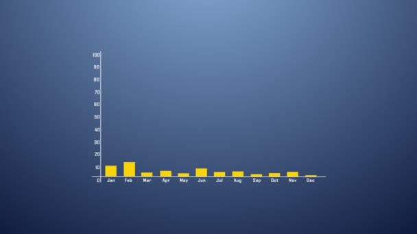 Gráfico de barras com eixo de setas. Crescer, gráfico, estatística, conceito de negócio. Animação para a sua apresentação. Infográficos em design plano . — Vídeo de Stock