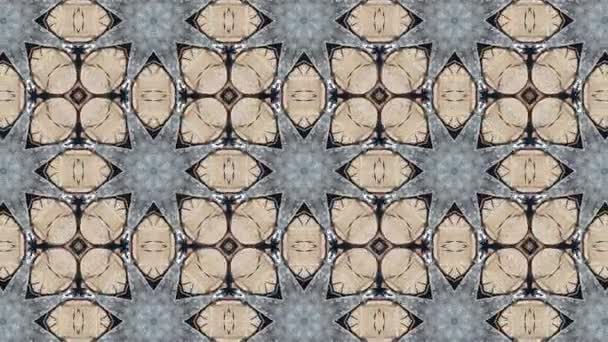 Мозаичная фрактальная геометрическая калейдоскопия — стоковое видео
