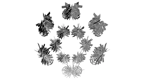 3D-Darstellung abstrakter geometrischer Formen aus dreieckigen Flächen — Stockfoto