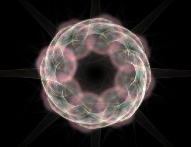 Parlak renkli fraktal alanı, yaratıcı grafik tasarım için dijital sanat 