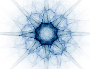 Temel parçacıklar serisi. Nükleer fizik ve grafik tasarımı konularında soyut fraktal formların etkileşimi.