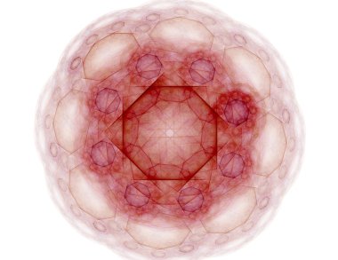 Temel parçacıklar serisi. Nükleer fizik ve grafik tasarımı konularında soyut fraktal formların etkileşimi.