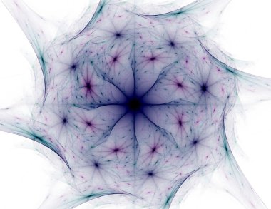 Temel parçacıklar serisi. Nükleer fizik ve grafik tasarımı konularında soyut fraktal formların etkileşimi.