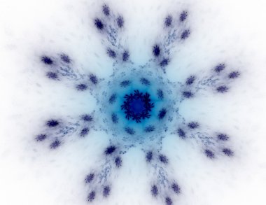 Temel parçacıklar serisi. Nükleer fizik ve grafik tasarımı konularında soyut fraktal formların etkileşimi.