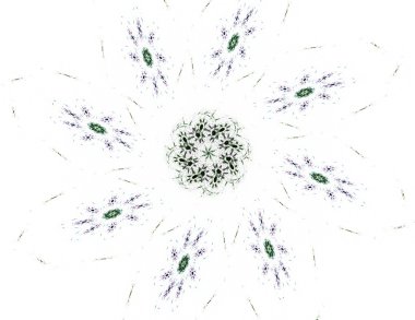 Temel parçacıklar serisi. Nükleer fizik ve grafik tasarımı konularında soyut fraktal formların etkileşimi.