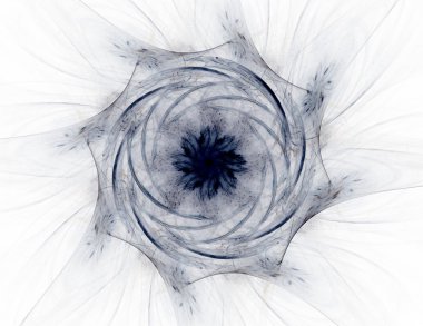 Temel parçacıklar serisi. Nükleer fizik ve grafik tasarımı konularında soyut fraktal formların etkileşimi.