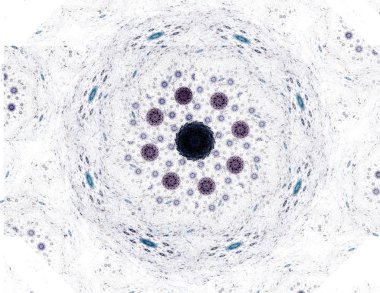 Temel parçacıklar serisi. Nükleer fizik ve grafik tasarımı konularında soyut fraktal formların etkileşimi.