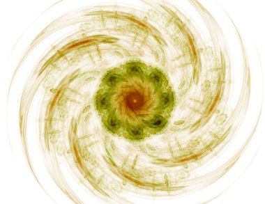 Temel parçacıklar serisi. Nükleer fizik ve grafik tasarımı konularında soyut fraktal formların etkileşimi.