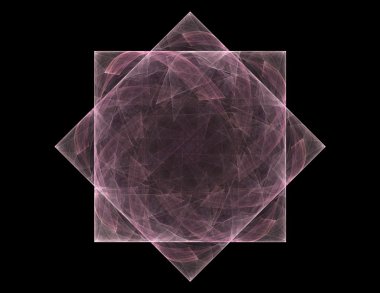 Temel parçacıklar serisi. Nükleer fizik ve grafik tasarımı konularında soyut fraktal formların etkileşimi.