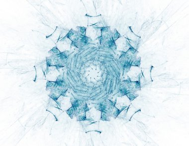 Temel parçacıklar serisi. Nükleer fizik ve grafik tasarımı konularında soyut fraktal formların etkileşimi.