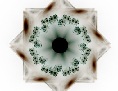 Bilim, teknoloji ve tasarım konularında fraktal radyal desen