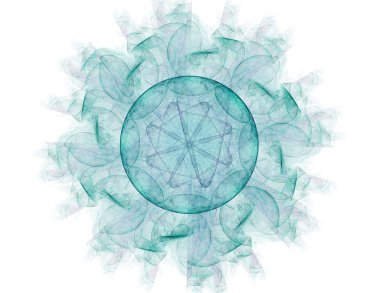 Temel parçacıklar serisi. Nükleer fizik ve grafik tasarımı konularında soyut fraktal formların etkileşimi.