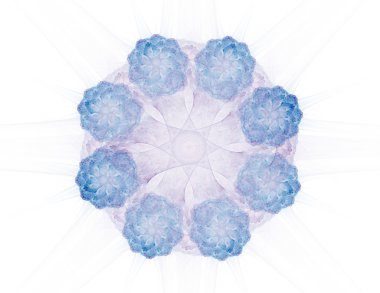 Temel parçacıklar serisi. Nükleer fizik ve grafik tasarımı konularında soyut fraktal formların etkileşimi.