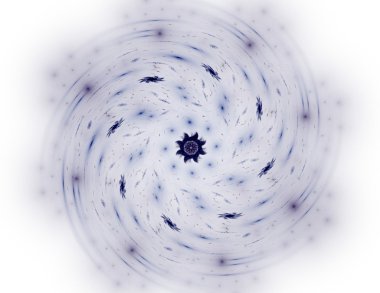 Temel parçacıklar serisi. Nükleer fizik ve grafik tasarımı konularında soyut fraktal formların etkileşimi.