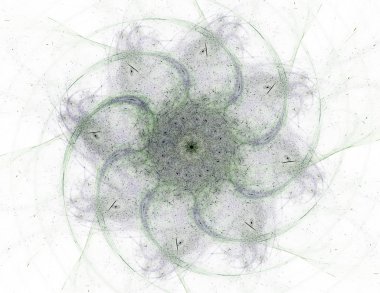 Temel parçacıklar serisi. Nükleer fizik ve grafik tasarımı konularında soyut fraktal formların etkileşimi.