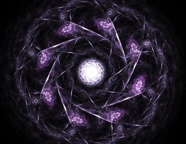 Série de partículas elementares. interacção de formas fractais abstractas sobre o tema da ciência da física nuclear e do design gráfico. — Fotografia de Stock