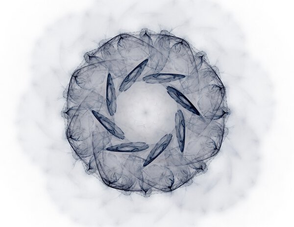 Geometry of Space series. Visually attractive backdrop made of conceptual grids curves and fractal elements suitable as element 