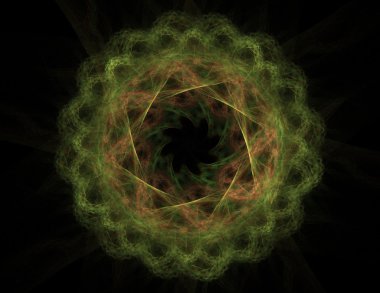 renkli fraktal Yüzükler, dijital sanat