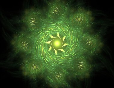 renkli fraktal Yüzükler, dijital sanat