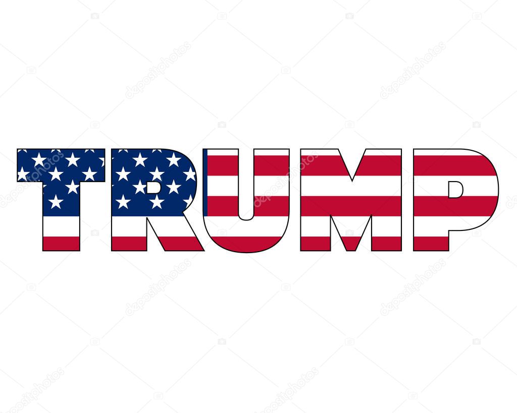 Vote USA 2020 election day. The flag of the United States of America in the name of the future president.