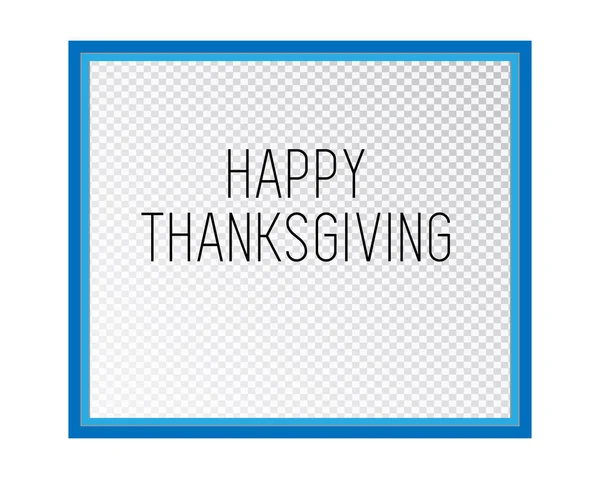 Cornice Fotografica Vuota Isolata Con Testo Happy Thanksgiving Sfondo Trasparente — Vettoriale Stock