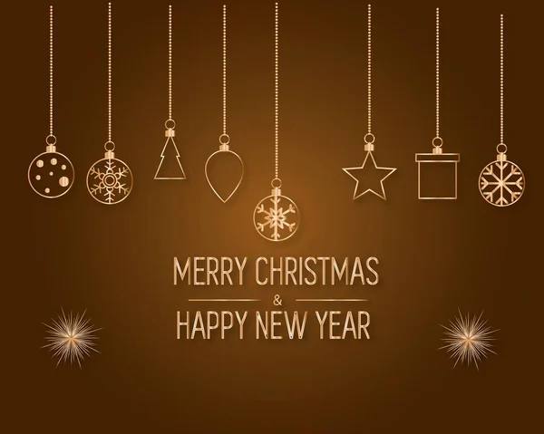 바탕에 황금색 글자가 새겨져 크리스마스와 뉴이어는 초대장과 인사말 인쇄와 포스터를 — 스톡 사진