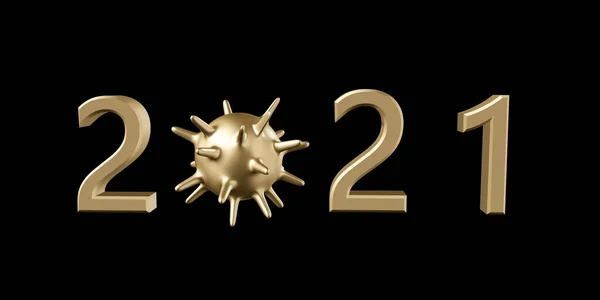 2021 Happy New Year Logo Design Texte Coronavirus Concept 2021 — Photo