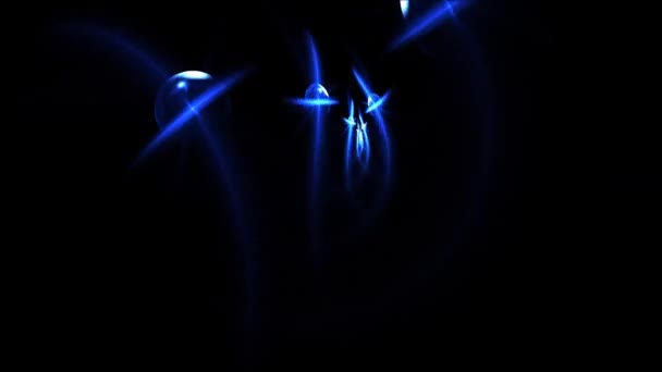 Голубые вращающиеся колеса в фрактальном пространстве — стоковое видео