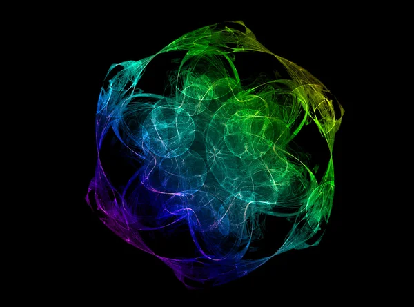 Mandala fractal colorido brilhante, obra de arte digital para design gráfico criativo — Fotografia de Stock