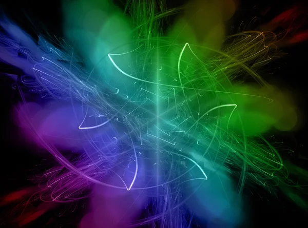 Brilho fractal azul, arte digital — Fotografia de Stock