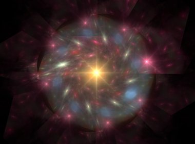 Bilim, teknoloji ve tasarım konularında fraktal radyal desen 