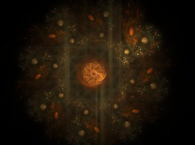 Bilim, teknoloji ve tasarım konularında fraktal radyal desen 