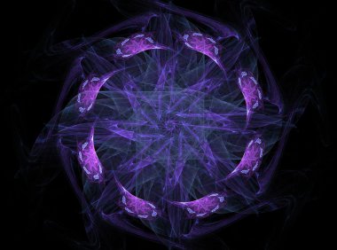 Bilim, teknoloji ve tasarım konularında fraktal radyal desen 