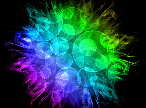 Цветные фрактальные кольца, цифровые произведения искусства — стоковое фото
