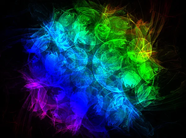 Mandala fractal colorido brilhante, arte digital — Fotografia de Stock