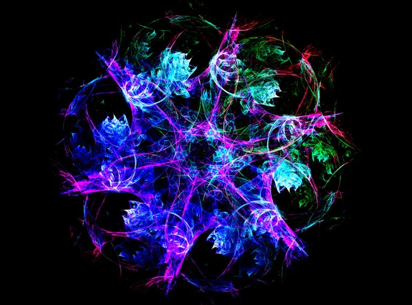 Mandala fractal colorido brillante, obra de arte digital —  Fotos de Stock