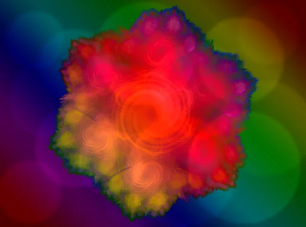 Shiny colorful fractal mandala, digital artwork — Stock Photo, Image