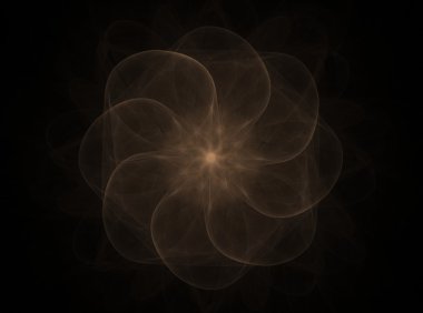 renkli soyut çiçek veya kelebek, dijital fractal sanat