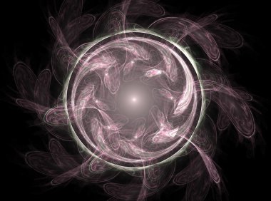 Bahar temalı soyut çiçek desenli, dijital fractal sanat