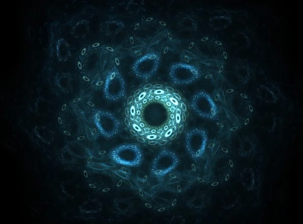- Темно-синий фрактальный цветок, цифровая графика — стоковое фото