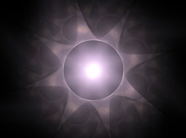 Bahar temalı soyut çiçek desenli, dijital fractal sanat