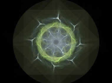 Bahar temalı soyut çiçek desenli, dijital fractal sanat